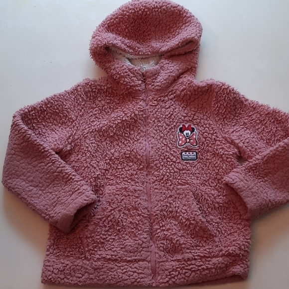 Disney Uniqlo pink teddy bear zip up jacket 7 8 - Picture 1 of 10
